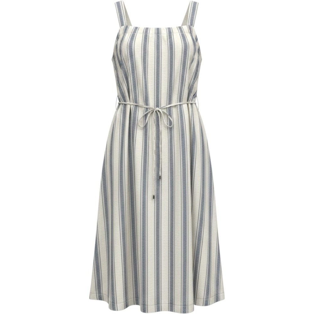 Liz Lange Blue and White Striped Midi Dress